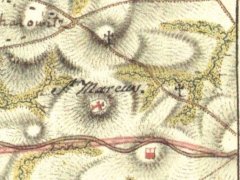 zákres kaple na mapě 1. vojenského mapování