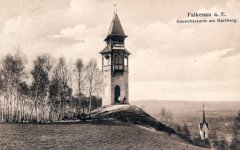 historické foto kaple (věž vykukující vpravo)