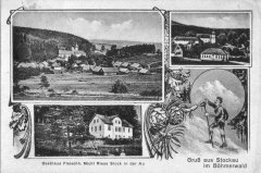 dobová pohlednice vsi s klášterním areálem