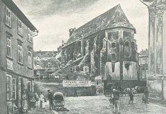 akvarel kostela od Salomona z Friedberka - Mirohorského