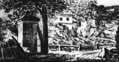 historické foto kaple (vlevo)