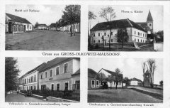 dobová pohlednice vsi se zvoničkou (na pravém dolním snímku)