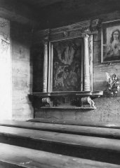 historické foto interiéru původního kostela - tabulový obraz