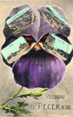 dobová pohlednice města s kaplí (na levém snímku)