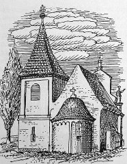 kresba kostela
