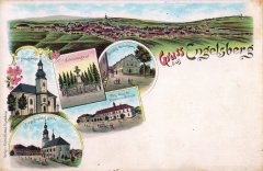 dobová pohlednice města s kostelem