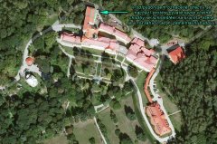 umístění kaple v areálu Odborného léčebného ústavu Paseka