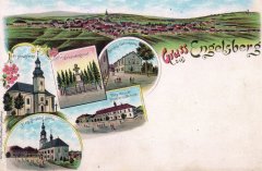 dobová pohlednice města s kostelem