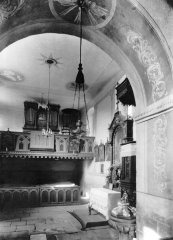 historické foto interiéru kostela - kůr