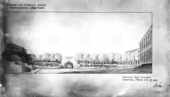 návrh na úpravu okolí vojenského hřbitova na Hradčanech od F. Velicha (Městský úřad stavební, odbor II. v Praze dne 19.10.1909)