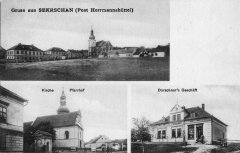 dobová pohlednice vsi s kaplí (na horním snímku vlevo od kostela)