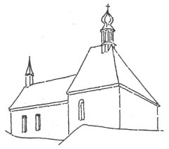 kresba kostela podle malby na stropě kostela sv. Václava