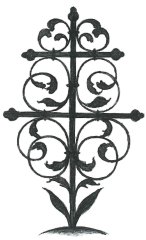 detail vrcholového kříže kapličky