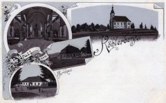 kostel na dobové pohlednici