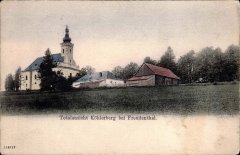 dobová pohlednice s motivem kostela