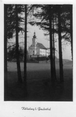 dobová pohlednice s motivem kostela