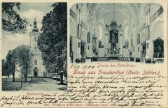 dobová pohlednice s motivem kostela