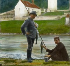 historické foto hřbitova (v pozadí vlevo)
