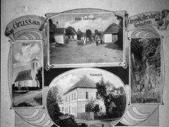 historické foto kaple (nahoře, vlevo od středu)
