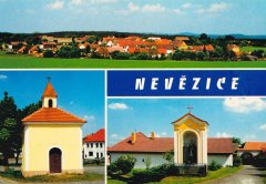 pohlednice vsi s kapličkou (na pravém dolním snímku)