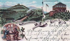 dobová pohlednice s motivem hostince na zbytcích kaple