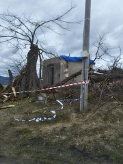 zajišťování kaple a odstranění polámaných stromů po vichřici