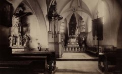 historické foto interiéru kostela