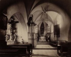 historické foto interiéru kostela