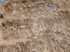 archeologický výzkum, ostatky exhumovány před stavbou kancelářských budov