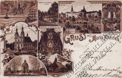 kaplička na dobové litografii (v pravém dolním rohu obrázku nazvaného Schloss)