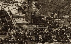 kostel na plánu Praga caput Regni Bohemiae od Folperta van Ouden Allen