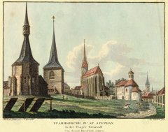 kresba kaple - Vincenc Morstadt (zcela vlevo)