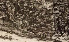 kostel na plánu Praga caput Regni Bohemiae od Folperta van Ouden Allen (s číslicí 86 vlevo od středu)