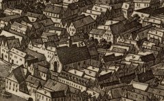 kostel na plánu Praga caput Regni Bohemiae od Folperta van Ouden Allen (s číslicí 86) - detail