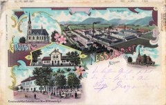 dobová pohlednice se starým kostelem (vpravo)