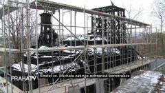 stavba ochranné konstrukce nad poškozenou stavbou