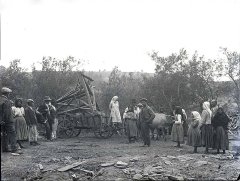 kostel ještě v Medvedovcích, převoz částí rozebraného kostela