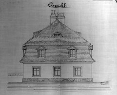 stavební plán adaptace fary - pohled zepředu