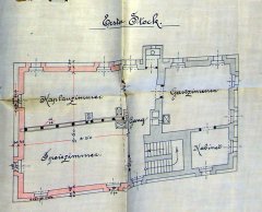 stavební plán adaptace fary - první patro