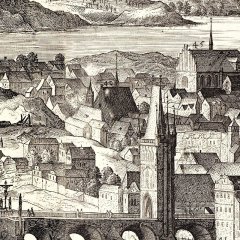 kresba kostela na tzv. Sadelerově prospektu Prahy (s číslicí 40) - detail