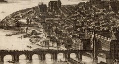 kostel na plánu Praga caput Regni Bohemiae od Folperta van Ouden Allen (s číslicí 66)