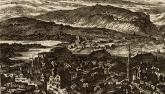 kostel (v pozadí) na plánu Praga caput Regni Bohemiae od Folperta van Ouden Allen (s číslicí 107)