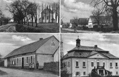 dobová pohlednice vsi s kaplí