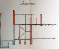 plán dostavby modlitebny - řez C - D