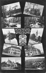 dobová pohlednice města s klášterem