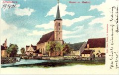 historické foto kapličky (na pravé straně mostu)