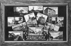 dobová pohlednice města s kapličkou (na snímku vlevo dole, vpravo od mostu)