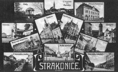 dobová pohlednice města s kapličkou (na snímku vlevo dole, vpravo od mostu)