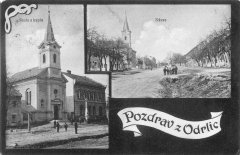 dobová pohlednice vsi s novou kaplí