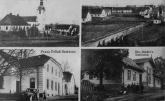 starší pohlednice s kaplí (vlevo nahoře)